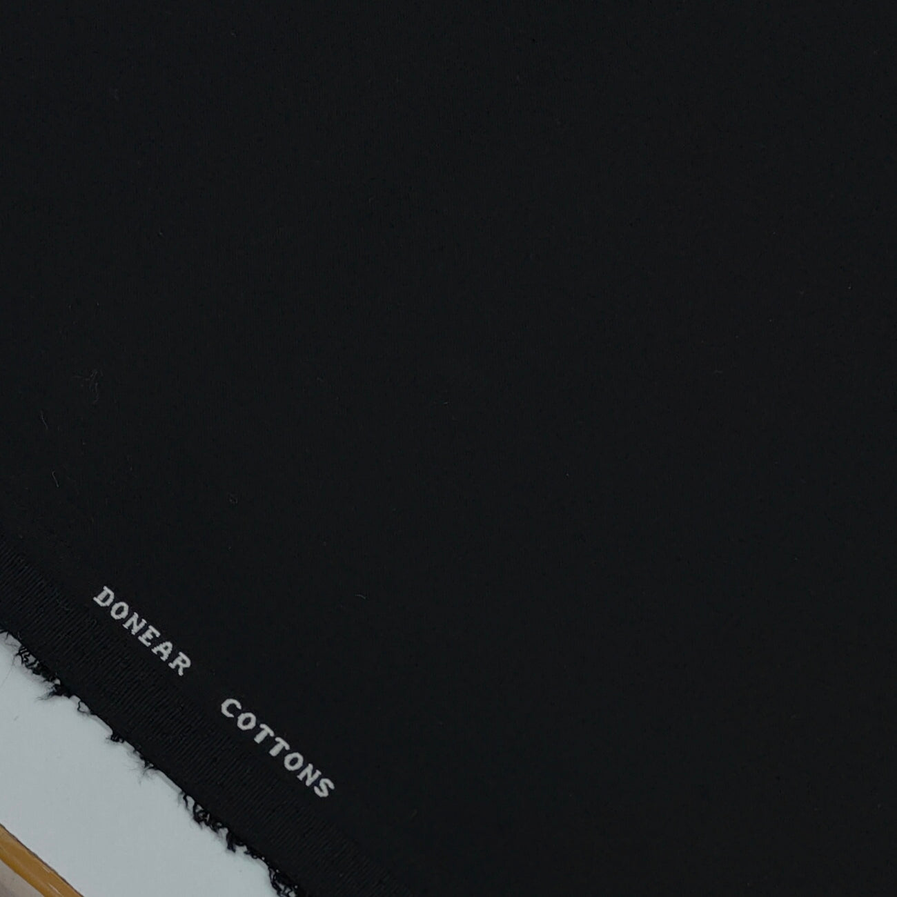 Trouser Fabric Donear Fine Count Giza Cotton Stretchable Plain Colour Black